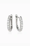 Oradina 14k Gold Regal Diamond Huggies In White Gold - Diamonds