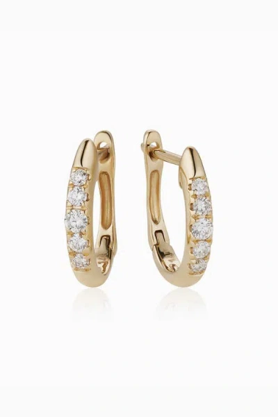 Oradina 14k Gold Regal Diamond Huggies In Yellow Gold - Diamonds