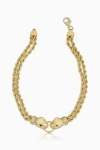 Oradina 14k Yellow Solid Gold Rock Panther Head Bracelet In Yellow Gold