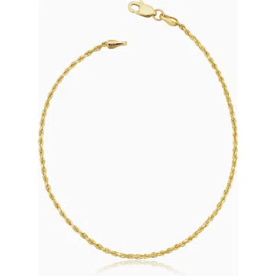 Oradina 14k Gold Roman Rope Anklet In Yellow Gold