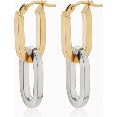 Oradina 14k Gold Shift Drop Earrings In Two-tone Gold