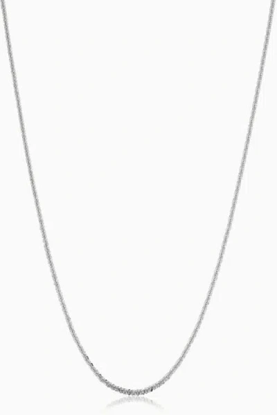 Oradina Women's 14k White Solid Gold Shimmer Adjustable Chain In White Gold