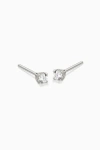 Oradina 14k Gold Shine Bright Diamond Mini Studs In White Gold
