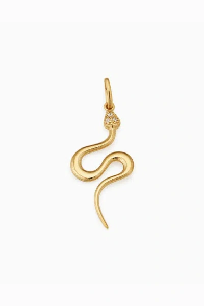 Oradina 14k Gold Snake Charmer Pendant Charm In Yellow Gold