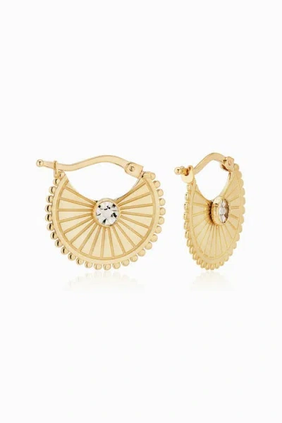 Oradina 14k Gold Stellar Hoops In Yellow Gold