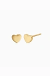 Oradina 14k Gold Sweet Heart Studs In Yellow Gold