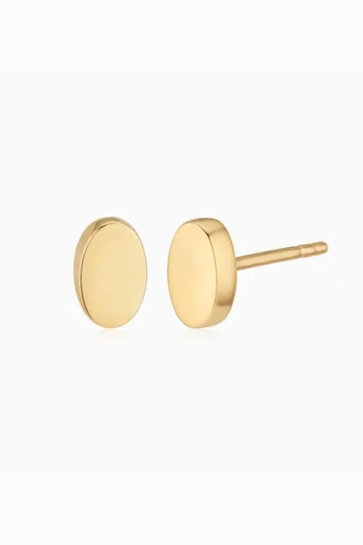 Oradina 14k Gold Sweet Oval Studs In Yellow Gold