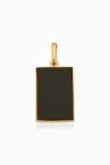 Oradina 14k Gold Tag Me Pendant Charm In Gold - Black Onyx
