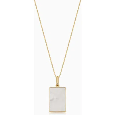 Oradina 14k Gold Tag Me Pendant Necklace In Gold - Mother Of Pearl