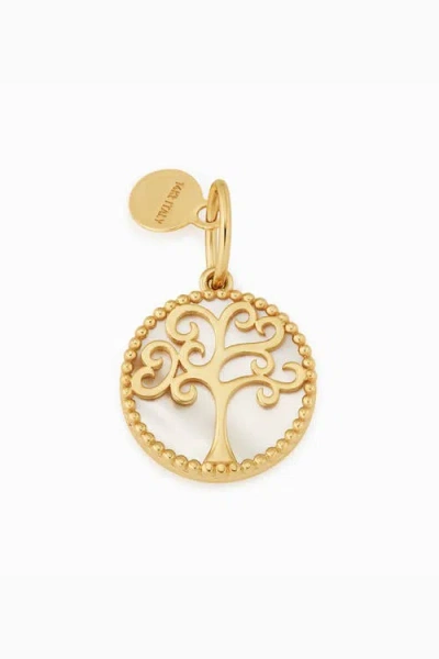 Oradina 14k Gold Tree Of Life Pendant Charm In Yellow Gold, Mother Of Pearl