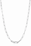 Oradina 14k Gold Venice Link Paperclip Necklace In White Gold