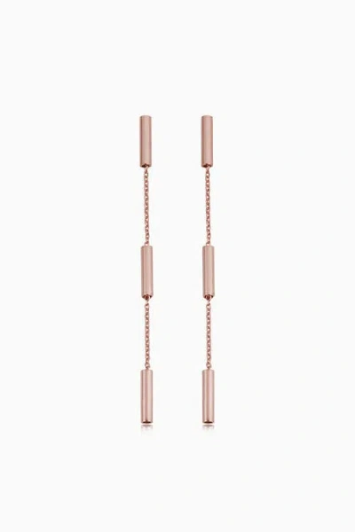 Oradina 14k Gold Vicenza Drop Earrings In Rose Gold