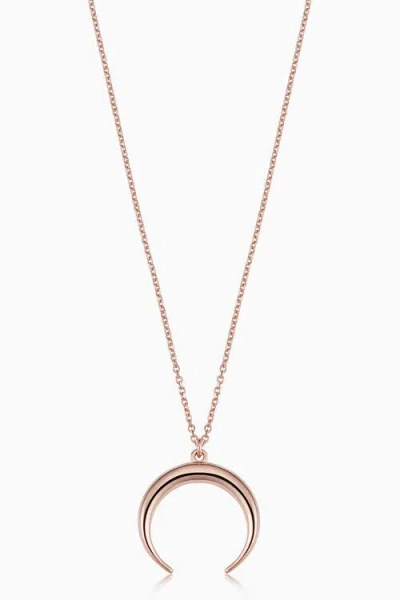 Oradina 14k Rose Solid Gold Wall Street Pendant Necklace In Rose Gold