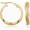 Oradina 14k Gold Wavemaker Hoops Earrings In Yellow Gold