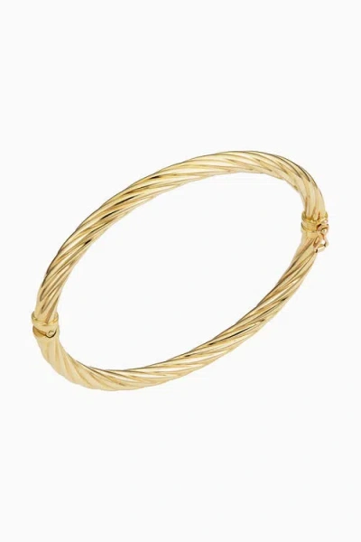 Oradina 14k Gold With A Twist Bangle Bracelet In Yellow Gold
