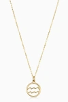 Oradina 14k Gold Zodiac Pendant Necklace In Aquarius