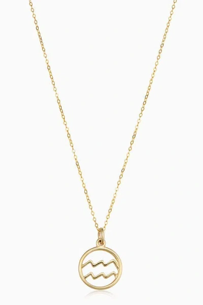 Oradina 14k Gold Zodiac Pendant Necklace In Aquarius