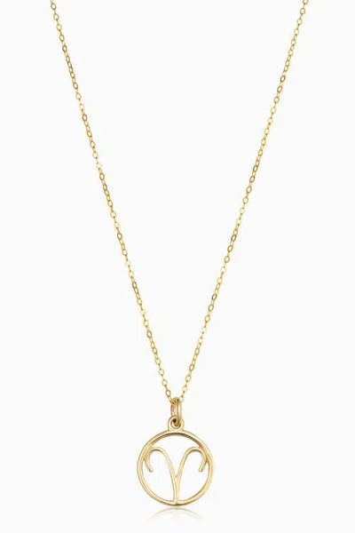 Oradina 14k Gold Zodiac Pendant Necklace In Aries