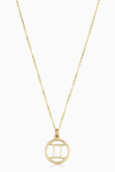 Oradina 14k Gold Zodiac Pendant Necklace In Gemini
