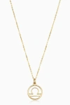 Oradina 14k Gold Zodiac Pendant Necklace In Libra