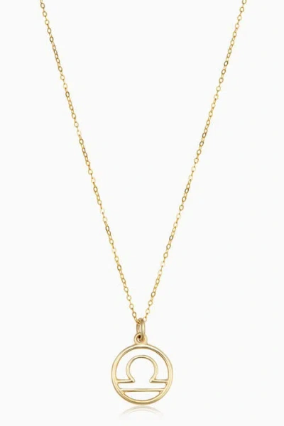 Oradina 14k Gold Zodiac Pendant Necklace In Libra