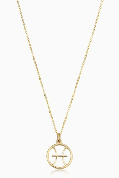 Oradina 14k Gold Zodiac Pendant Necklace In Pisces