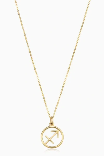Oradina 14k Gold Zodiac Pendant Necklace In Sagittarius