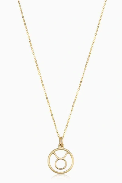 Oradina 14k Gold Zodiac Pendant Necklace In Taurus