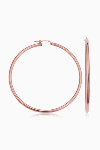 Oradina 14k Rose Solid Gold Everything Large Hoops In Rose Gold