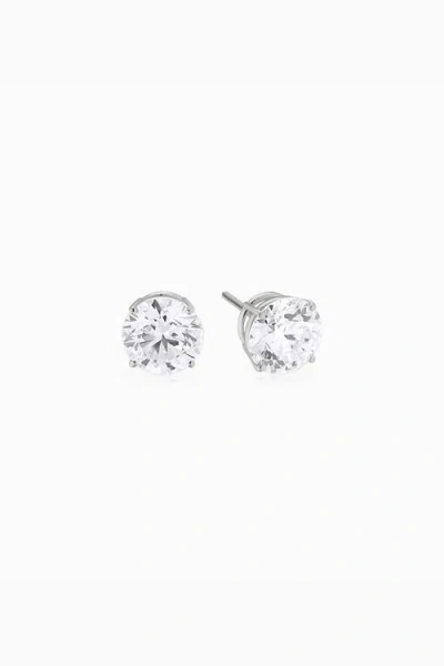 Oradina 14k Solid Gold Luminous 2 Carat Lab Diamond Classic Studs In Metallic