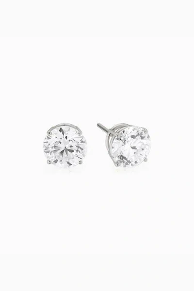 Oradina 14k Solid Gold Luminous 4 Carat Lab Diamond Large Studs In Metallic