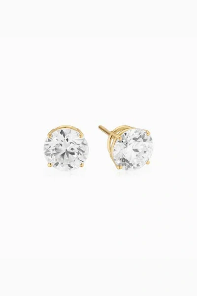 Oradina 14k Solid Gold Luminous 4 Carat Lab Diamond Large Studs