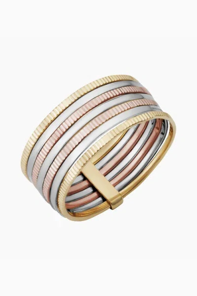 Oradina Women's 14k Tricolor Gold Power Stack Ii Ring
