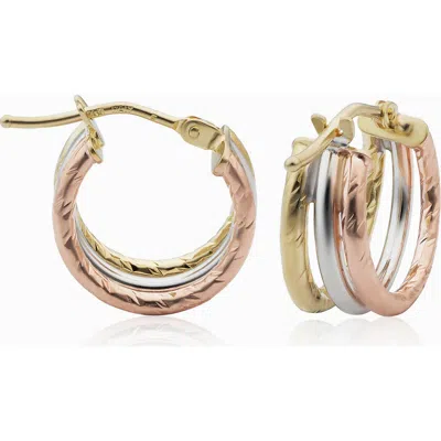 Oradina Women's 14k Yellow Gold Unity Mini Hoops