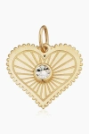 ORADINA ORADINA 14K TWO TONE GOLD HEARTBURST PENDANT CHARM