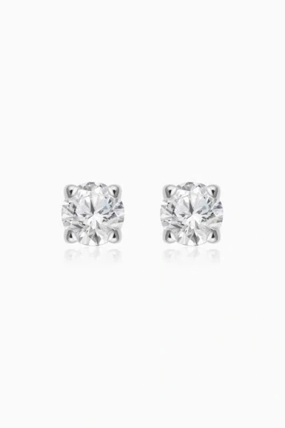 Oradina Women's 14k White Gold Shine Bright Diamond Large Studs