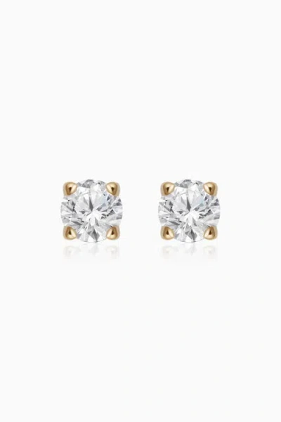 Oradina Women's 14k Yellow Gold Shine Bright Diamond Large Studs