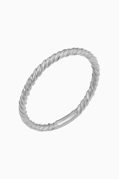 Oradina 14k White Gold Stackable Dawn Ring