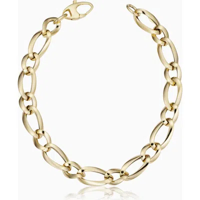Oradina 14k Yellow Gold 1956 Alternating Link Bracelet