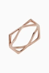 Oradina 14k Rose Solid Gold 1975 Bow Ring In Rose Gold