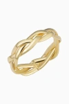 Oradina Women's 14k Yellow Solid Gold Amore Braided Ring In Yellow Gold