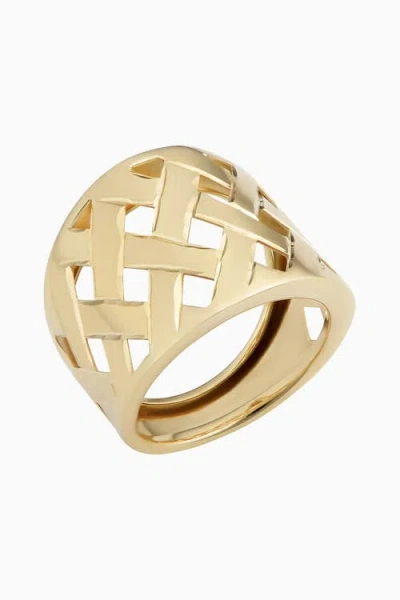 Oradina 14k Yellow Gold Basket Weave Ring