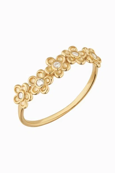 Oradina 14k Yellow Gold Blossom Ring