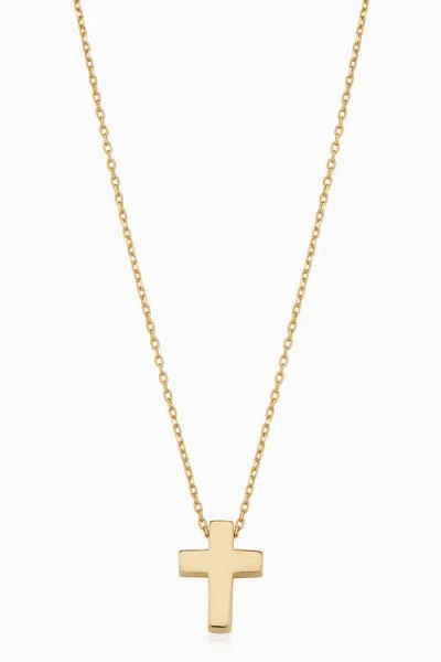 Oradina 14k Yellow Gold Crossroads Pendant Necklace