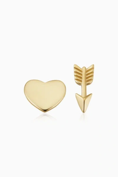 Oradina Women's 14k Yellow Gold Cupid Studs