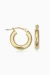 Oradina 14k Yellow Gold Day And Night Mini Hoops In Yellow Gold