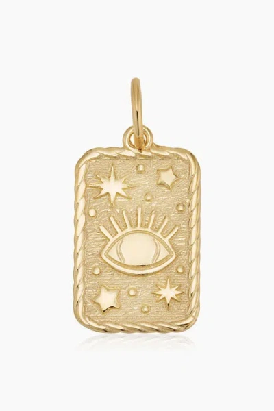 Oradina 14k Yellow Gold Evil Eye Pendant Charm
