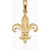 Oradina Women's 14k Yellow Gold Fleur De Lis Pendant Charm In Yellow Gold