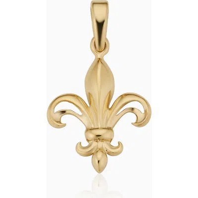 Oradina Women's 14k Yellow Gold Fleur De Lis Pendant Charm
