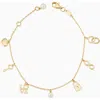Oradina 14k Yellow Gold Forever Yours Charm Bracelet In Gold